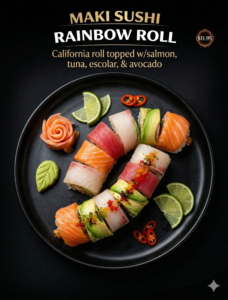 Maki Sushi Rolls Rainbow Roll
